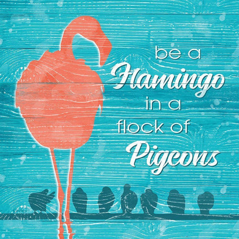 Be a Flamingo White Modern Wood Framed Art Print by Harbick, N.