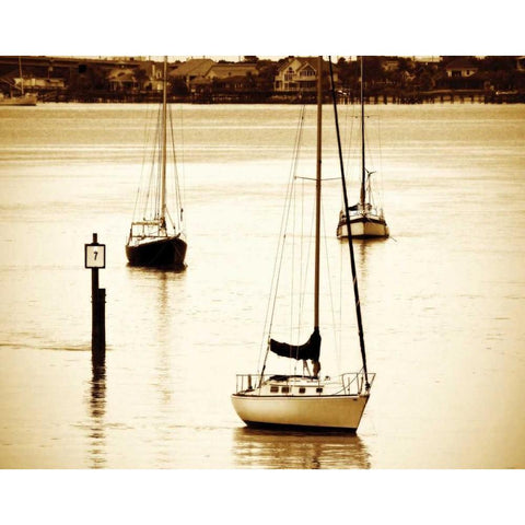 St. Augustine Harbor II Black Modern Wood Framed Art Print with Double Matting by Hausenflock, Alan