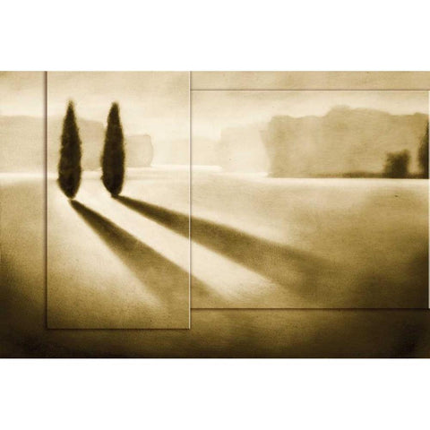 Cyprus Eclipse I White Modern Wood Framed Art Print by Collins, Brent