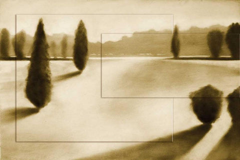 Cyprus Eclipse II Black Ornate Wood Framed Art Print with Double Matting by Collins, Brent