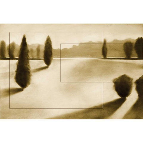 Cyprus Eclipse II White Modern Wood Framed Art Print by Collins, Brent