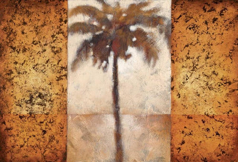 Sunset Palms I White Modern Wood Framed Art Print with Double Matting by Lee, Scott