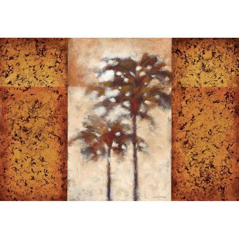 Sunset Palms II Black Modern Wood Framed Art Print with Double Matting by Lee, Scott