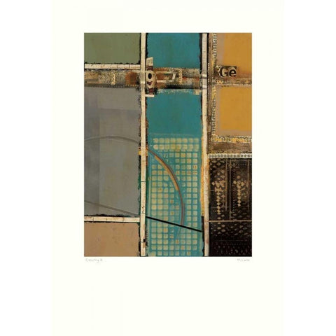 Circuitry II Black Modern Wood Framed Art Print with Double Matting by Lentz, Michael