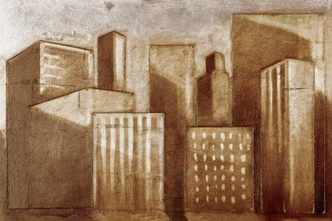 Metro II Black Ornate Wood Framed Art Print with Double Matting by Munroe, Ian