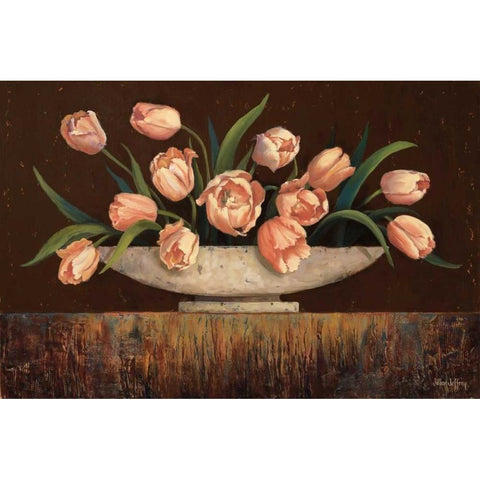 Elegant Tulips Black Modern Wood Framed Art Print with Double Matting by Jeffrey, Jillian