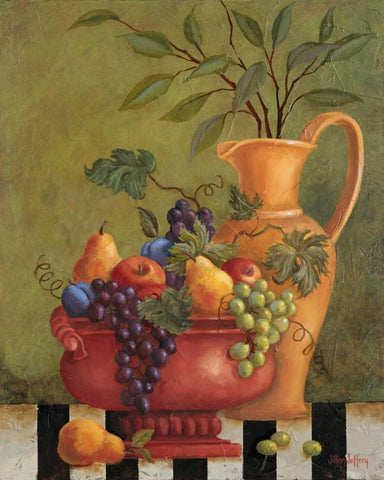 Fresco Fruit II White Modern Wood Framed Art Print with Double Matting by Jeffrey, Jillian