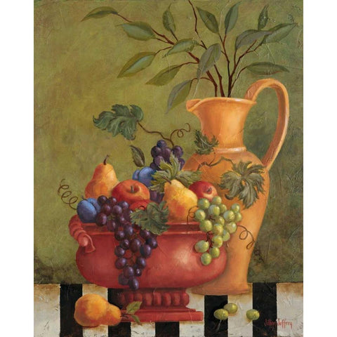 Fresco Fruit II Gold Ornate Wood Framed Art Print with Double Matting by Jeffrey, Jillian