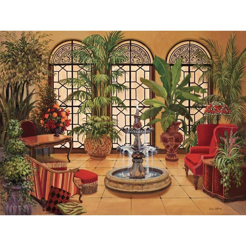 Conservatory II Black Modern Wood Framed Art Print with Double Matting by Jeffrey, Jillian