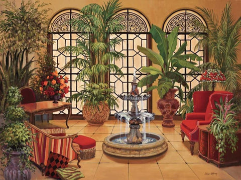 Conservatory II Black Ornate Wood Framed Art Print with Double Matting by Jeffrey, Jillian