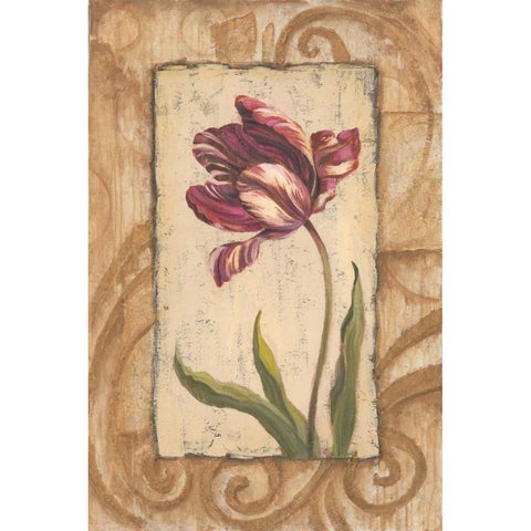 Classic Tulip II Gold Ornate Wood Framed Art Print with Double Matting by Jeffrey, Jillian