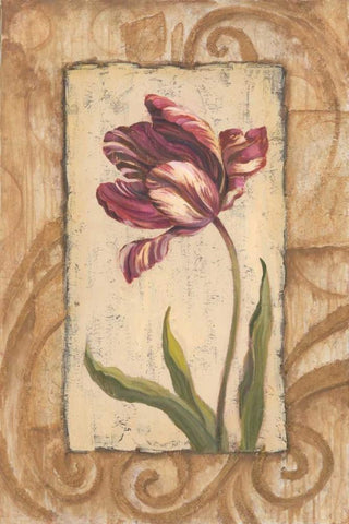 Classic Tulip II Black Ornate Wood Framed Art Print with Double Matting by Jeffrey, Jillian