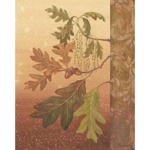 Oak Leaves White Modern Wood Framed Art Print by Jeffrey, Jillian