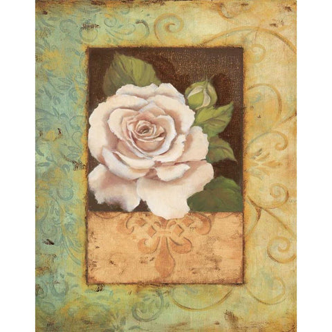 Antique Rose I White Modern Wood Framed Art Print by Jeffrey, Jillian