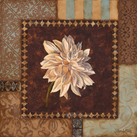 Dahlia I Black Ornate Wood Framed Art Print with Double Matting by Jeffrey, Jillian