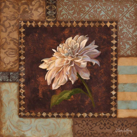 Dahlia II White Modern Wood Framed Art Print with Double Matting by Jeffrey, Jillian