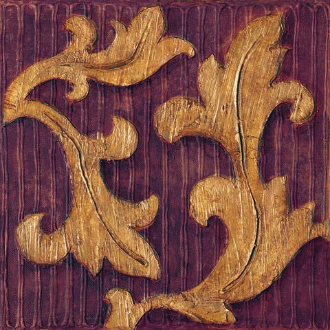 Gold Acanthus I Gold Ornate Wood Framed Art Print with Double Matting by Jeffrey, Jillian