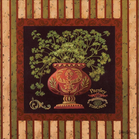 Parsley Italiano Black Ornate Wood Framed Art Print with Double Matting by Jeffrey, Jillian