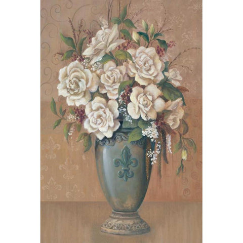 Courtly Roses I White Modern Wood Framed Art Print by Jeffrey, Jillian