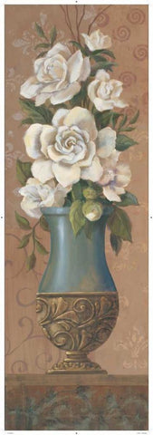 Courtly Roses II White Modern Wood Framed Art Print with Double Matting by Jeffrey, Jillian