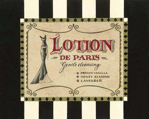 Lotion Label Black Ornate Wood Framed Art Print with Double Matting by Jeffrey, Jillian