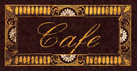 Cafe Black Ornate Wood Framed Art Print with Double Matting by Jones, Catherine