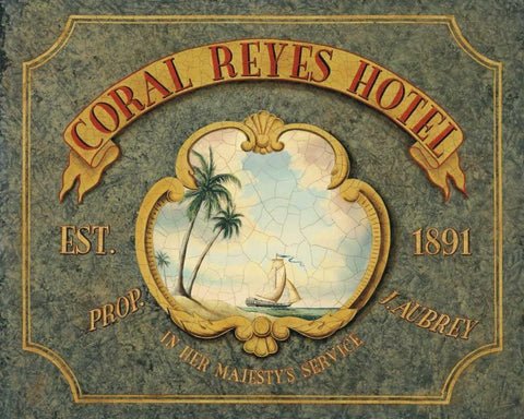 Coral Reyes Hotel Black Ornate Wood Framed Art Print with Double Matting by Jones, Catherine