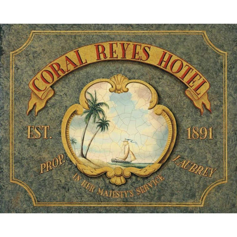 Coral Reyes Hotel Gold Ornate Wood Framed Art Print with Double Matting by Jones, Catherine