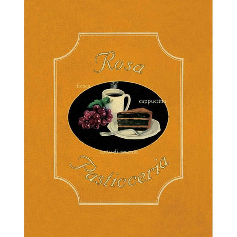 Rosa Pasticceria Black Modern Wood Framed Art Print with Double Matting by Jones, Catherine