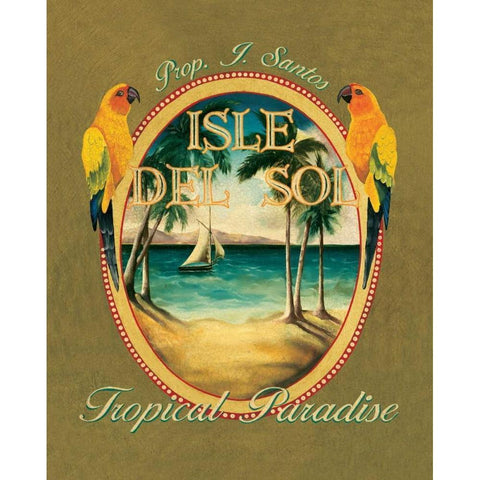 Isle del Sol Gold Ornate Wood Framed Art Print with Double Matting by Jones, Catherine