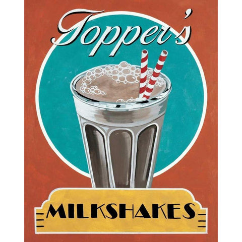 Milkshakes White Modern Wood Framed Art Print by Jones, Catherine