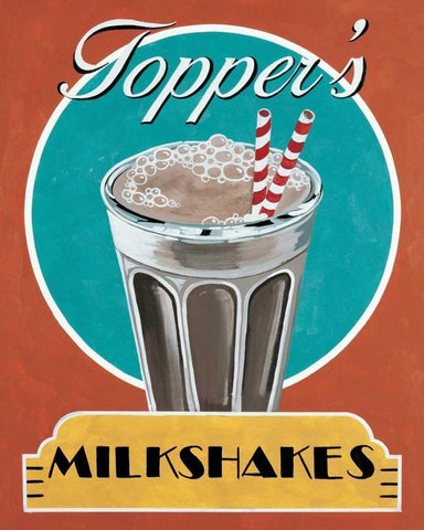 Milkshakes White Modern Wood Framed Art Print with Double Matting by Jones, Catherine