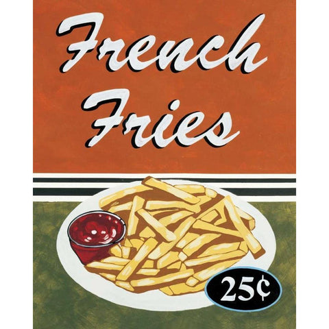 French Fries Black Modern Wood Framed Art Print with Double Matting by Jones, Catherine