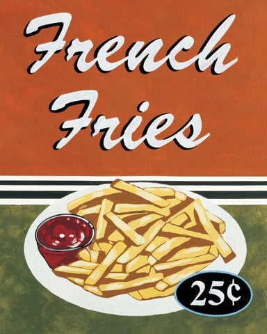 French Fries White Modern Wood Framed Art Print with Double Matting by Jones, Catherine