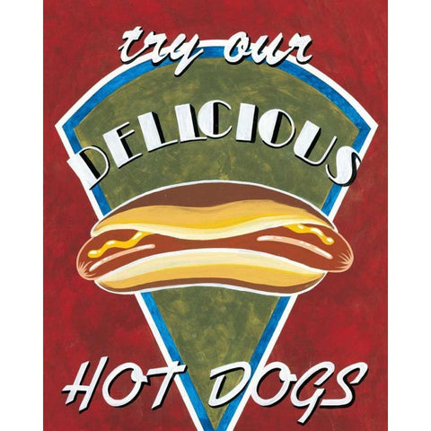 Hot Dogs White Modern Wood Framed Art Print by Jones, Catherine