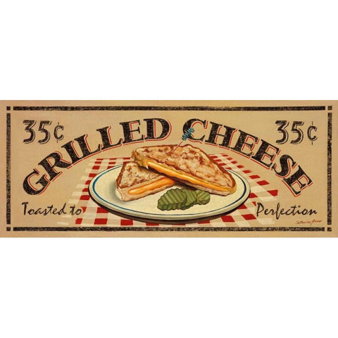 Grilled Cheese Black Modern Wood Framed Art Print with Double Matting by Jones, Catherine