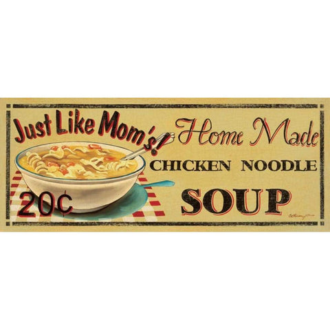 Chicken Noodle Soup Black Modern Wood Framed Art Print with Double Matting by Jones, Catherine