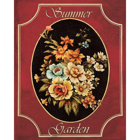 Summer Garden Black Modern Wood Framed Art Print with Double Matting by Jones, Catherine