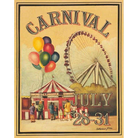 Carnival Gold Ornate Wood Framed Art Print with Double Matting by Jones, Catherine