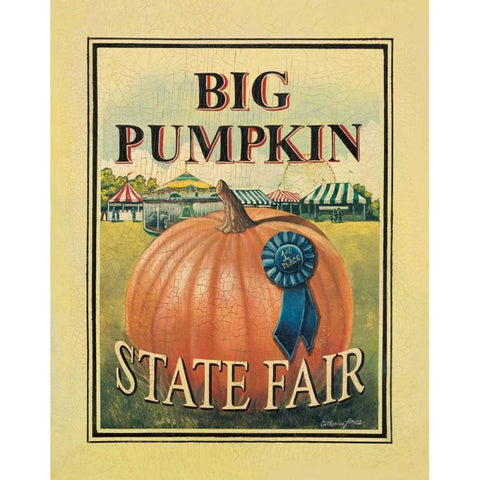 Big Pumpkin White Modern Wood Framed Art Print by Jones, Catherine