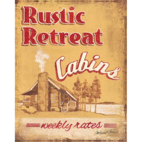 Rustic Retreat Gold Ornate Wood Framed Art Print with Double Matting by Jones, Catherine