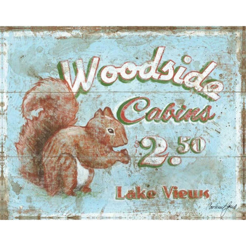 Woodside Cabins White Modern Wood Framed Art Print by Jones, Catherine