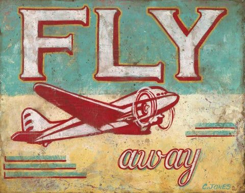 Fly Away White Modern Wood Framed Art Print with Double Matting by Jones, Catherine