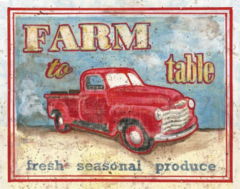 Farm to Table I White Modern Wood Framed Art Print with Double Matting by Jones, Catherine