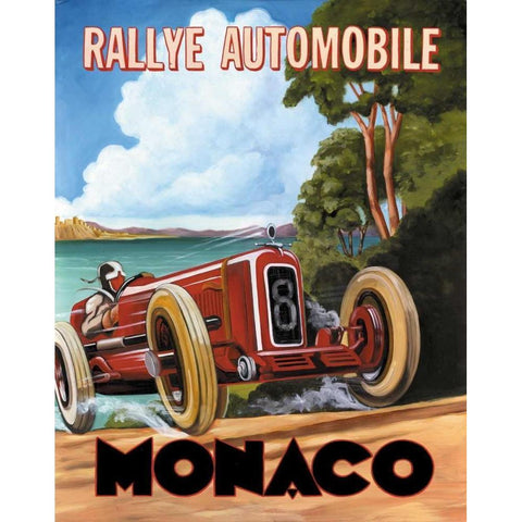 Monaco Rallye Gold Ornate Wood Framed Art Print with Double Matting by Jones, Catherine