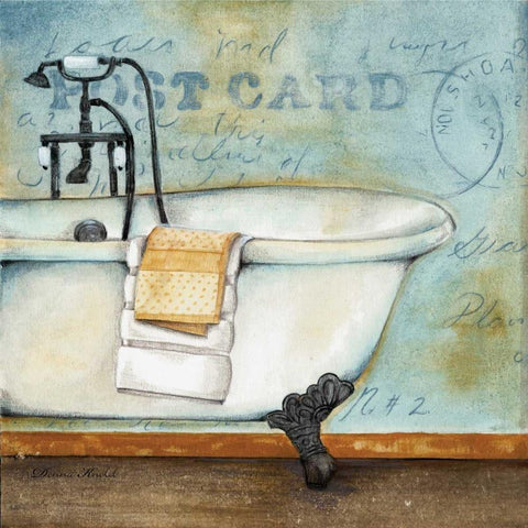Soothing Bath White Modern Wood Framed Art Print by Knold, Donald