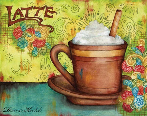 Spring Latte Black Ornate Wood Framed Art Print with Double Matting by Knold, Donna