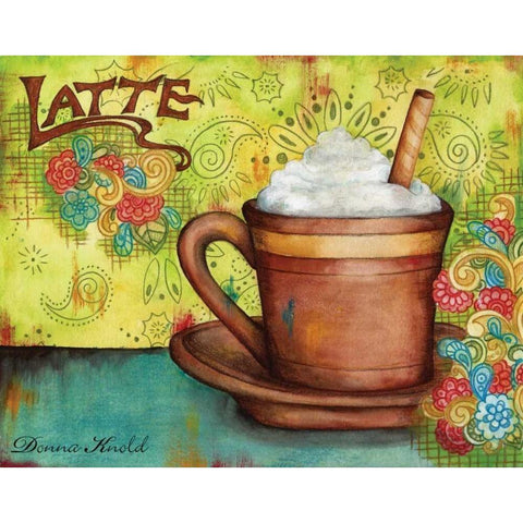 Spring Latte Black Modern Wood Framed Art Print by Knold, Donna