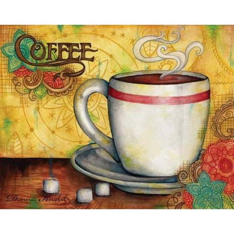 Spring Coffee Black Modern Wood Framed Art Print with Double Matting by Knold, Donna