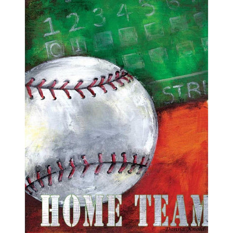 Baseball White Modern Wood Framed Art Print by Knold, Donna